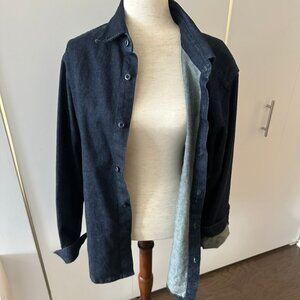 Jungmaven Denim Topanga Shirt Hemp Shacket Dark Indigo Large